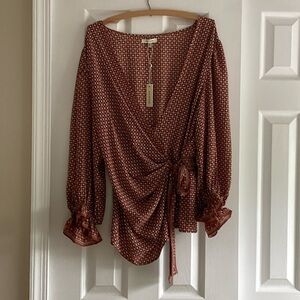 Max Studio xl print wrap blouse.